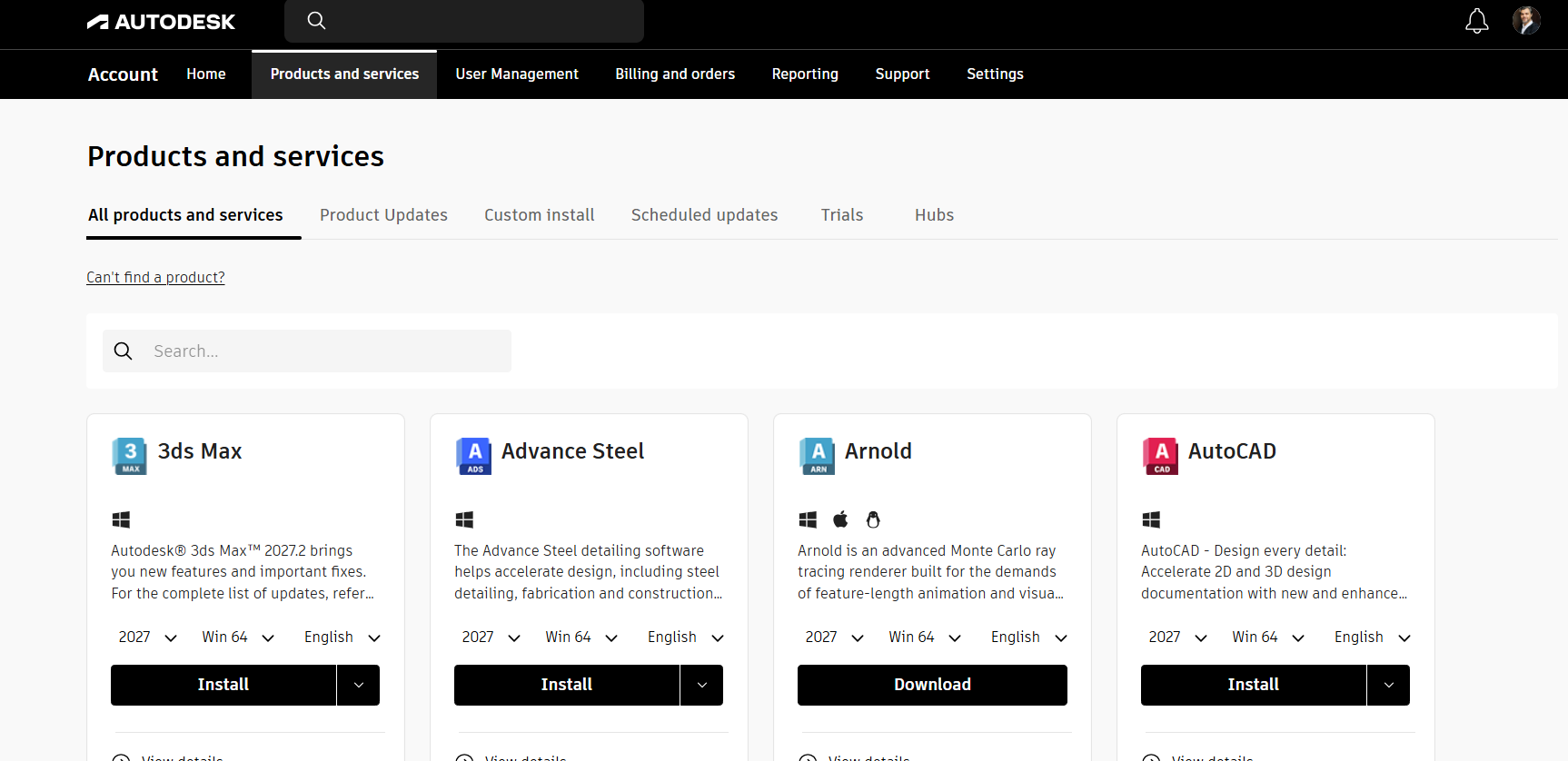 Увійдіть у свій обліковий запис Autodesk за адресою manage.autodesk.com.